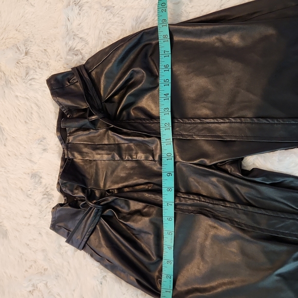 Lulus Real Time Black Vegan Leather Paperbag Waist Trouser Pants - Picture 10 of 13